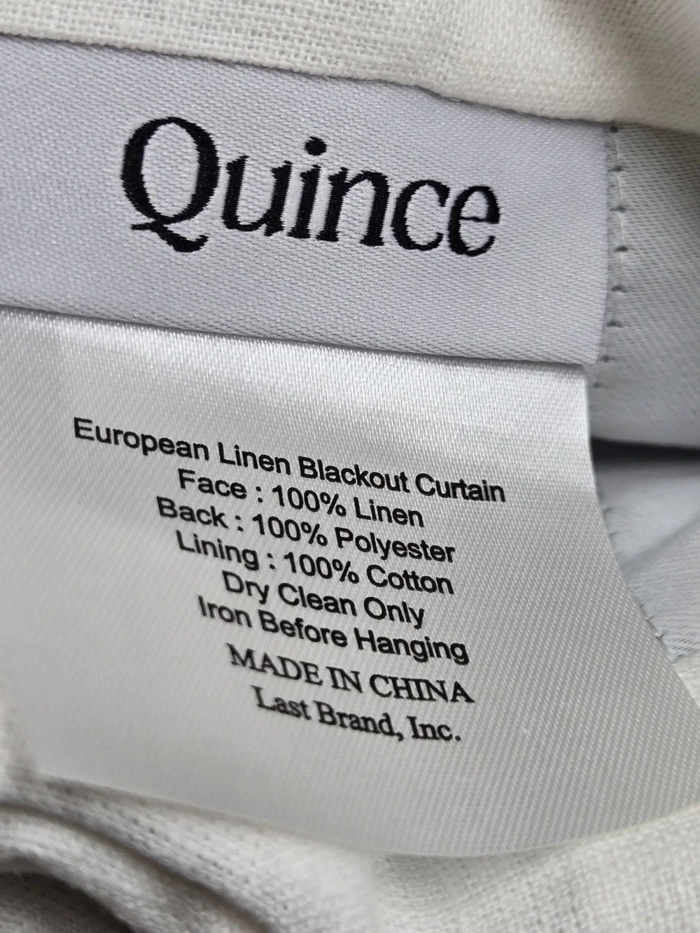 NWT QUINCE Set Of 2 48x84 European Linen True Blackout Curtains White 9370